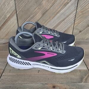 Brooks Adrenaline GTS 23 Womens Athletic Running Shoes Size 9.5 Black Pink